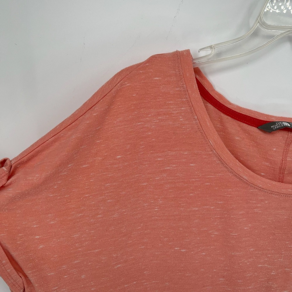 The North Face Women's Pink Stretch Slub Knit Cuffed Short Sleeve T-Shirt Size L - Picture 3 of 5